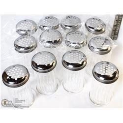 CHEESE OR PEPPER SHAKERS LOT OF 12 NEW