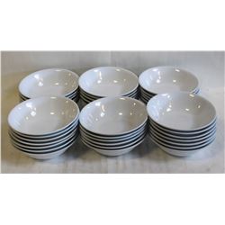 FLAT W/ 38 MELA-WARE WHITE MELAMINE BOWLS-6"