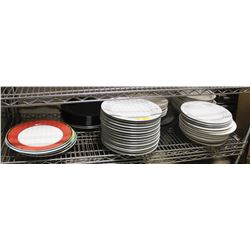SHELF OF ASSORTED DISHES & PLATES