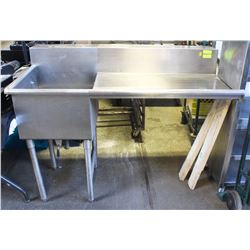 QUEST SINGLE WELL STAINLESS STEEL SINK W/ RUNOFF