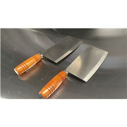 WOODEN HANDLE CLEAVERS - LOT OF 2