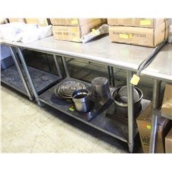 60"X30" STAINLESS STEEL WORK TABLE.