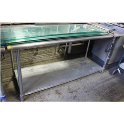 72"X30" STAINLESS STEEL WORK TABLE.