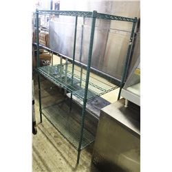 3-TIER GREEN-WIRE COMMERCIAL STORAGE RACK