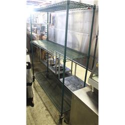3-TIER GREEN-WIRE COMMERCIAL STORAGE RACK W/