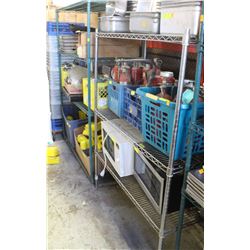 2 ASSORTED CHROME-WIRE STORAGE RACKS-AS IS