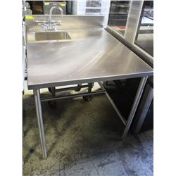 STAINLESS STEEL TABLE W/ SINK-WELL & TAPS