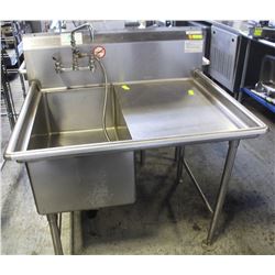 LK COMMERCIAL SINGLE-WELL SINK W/ RUNOFF & TAP