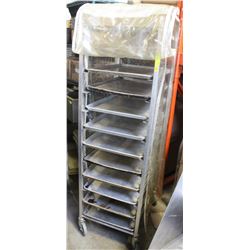 TRAY RACK ON WHEELS WITH 12 - 18"X26" BAKING