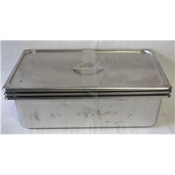 LOT OF 3 NEW FULL-SIZED S/S INSERTS W/ LIDS