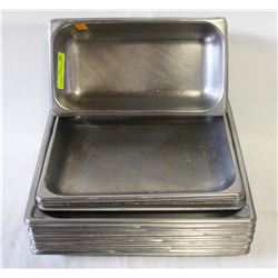 LOT OF 20 ASSORTED SHALLOW(1") S/S INSERTS