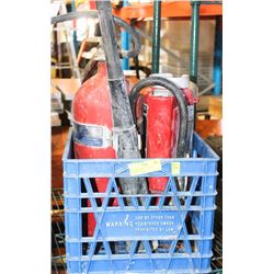TOTE WITH ASSORTED FIRE EXTINGUISHERS