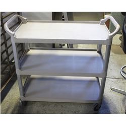3-TIER PLASTIC COMMERCIAL SERVICE CART