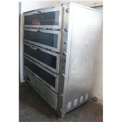 5-BAY ROBERT-SHAW COMMERCIAL PIZZA OVEN W/ CASTORS