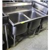 Image 1 : 2 WELL S/S COMMERCIAL SINK W/O TAP FAUCET