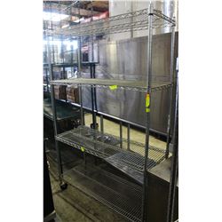 4-TIER CHROME-WIRE COMMERCIAL STORAGE RACK