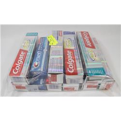 BAG OF ASSORTED TOOTHPASTE.