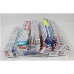 BAG OF ASSORTED TOOTHPASTE.