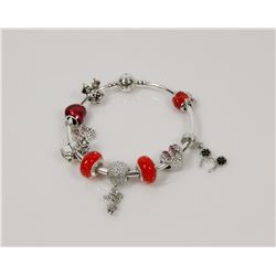 NEW! PANDORA STYLE CHARM BANGLE BRACELET