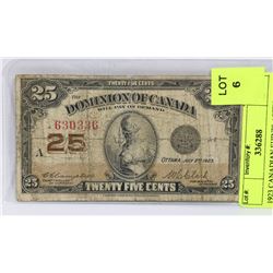 1923 CANADIAN SHINPLASTER.