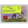Image 1 : CANADIAN MILLENIUM NATION OF PEOPLE MOUNTED COIN