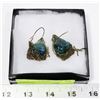 Image 1 : ESTATE LARGE STONE ABALONE EARRINGS