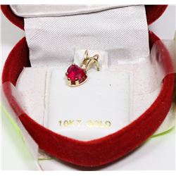 10K GOLD WHITE SAPPHIRE AND RUBY PENDANT