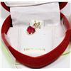 Image 1 : 10K GOLD WHITE SAPPHIRE AND RUBY PENDANT