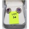 .925 SILVER TANZINITE COLORED EARRINGS