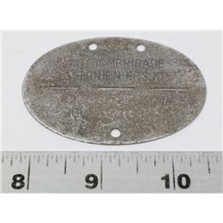 GERMAN WWII SS VALLONIEN DIVISION DOG TAG.