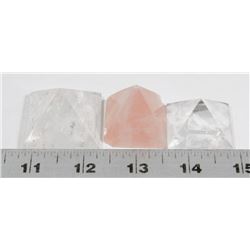 GROUP OF 3 PYRAMID STYLE HEALING CRYSTALS