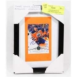 FRAMED CONNOR MCDAVID AUTOGRAPH UPPER DECK CARD.