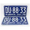 PAIR OF 1970 NEW NEVER USED LICENSE PLATES