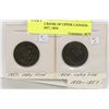 Image 1 : LOT OF 2 BANK OF UPPER CANADA COINS, 1857, 1854