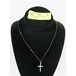 10K WHITE GOLD CHAIN WITH CROSS PENDANT