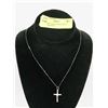 Image 1 : 10K WHITE GOLD CHAIN WITH CROSS PENDANT