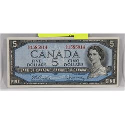 1954 CANADIAN $5 BILL