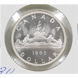 CANADIAN BRILLIANT UNC 1965 SILVER $1 COIN