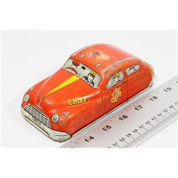 OLD FIRE CHIEF TIN TOY, MADE IN GREAT BRITIAN