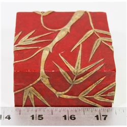 HANDMADE BAMBOO DESIGN STONE TRINKET BOX