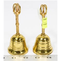 PAIR OF BRASS DINNER BELLS