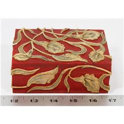 HANDMADE ORCHID DESIGN STONE TRINKET BOX