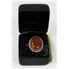 Image 1 : RED JASPER STONE SET IN .925 SILVER RING SIZE 9.