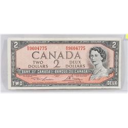 CANADIAN 1954 TWO DOLLAR BILL.