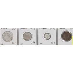 PARTIAL CANADIAN 1919 SILVER COIN SET.