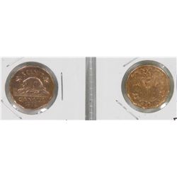 CANADIAN TOMBAC NICKEL COINS 1942  1943
