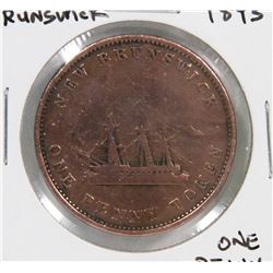NEW BRUNSWICK 1843 ONE PENNY COIN.