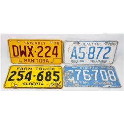 LOT OF 4 VINTAGE LICENSE PLATES, 1956, 65,66, 76