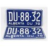 Image 1 : PAIR OF 1970 NEW LICENSE PLATES