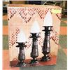 Image 1 : NEW 3 PIECE MOULDED CANDLE STICK SET